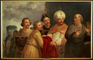 Der Prophet Elisa lehnt Geschenke von Naaman ab
