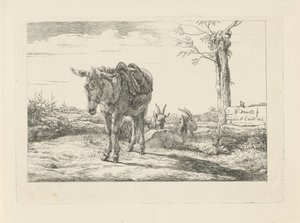 Ein Esel und zwei Ziegen von Pieter Gerardus van Os