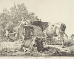 Kühe und Milchmädchen von Pieter Gerardus van Os