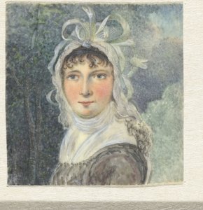 Frauenporträt mit einer Schleifenmütze von Pieter Gerardus van Os
