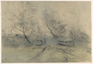 Waldrand mit einem Zaun von Pieter H.J.J. Ras (signed by artist)