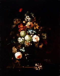 Stillleben mit Blumen in einer Glasvase von Pieter Hardime