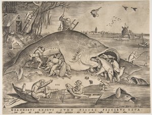Große Fische fressen kleine Fische von Pieter Heyden van der