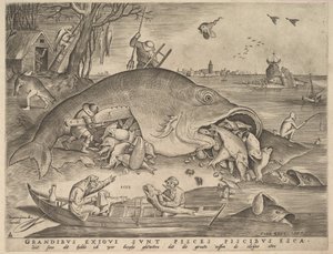 Große Fische fressen kleine Fische, 1557 von Pieter Heyden van der
