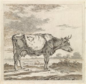 Landschaft mit Kuh am Wasser von Pieter Janson