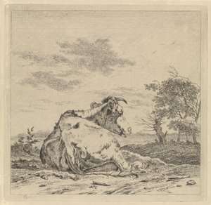 Landschaft mit liegender Kuh von Pieter Janson