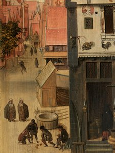 Detail des Porträts von Jacquemyne Buuck von Pieter Jansz. Pourbus