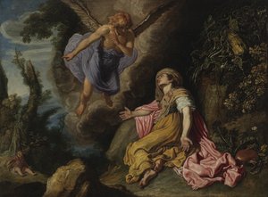 Hagar und der Engel von Pieter Lastman