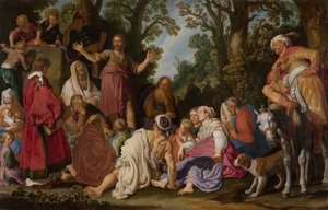 Johannes der Täufer predigt von Pieter Lastman