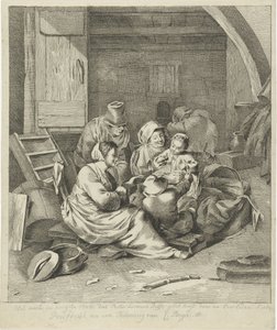 Interieur mit Bauernfamilie
