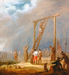 Eine Hinrichtung am Galgen von Pieter Meulener