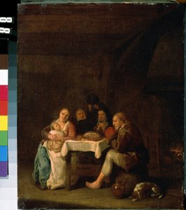 Das Gebet vor dem Abendessen von Pieter Molenaer