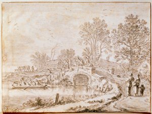 Brücke über einen Kanal im Monat Mai, 1656 von Pieter Molijn