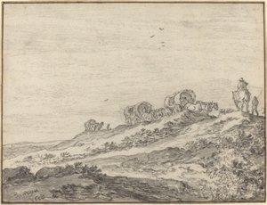 Reisende entlang des Hügelskamms von Pieter Molijn