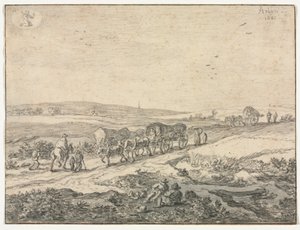 August: Landschaft mit Wagen
