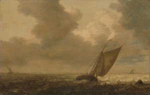 Fischerboot mit Wind in den Segeln von Pieter Mulier (I)