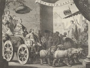 Tafel 5a: Marie de Medici als Berecynthia, aus Caspar Barlaeus, Medicea Hospes, 1638 von Pieter Nolpe