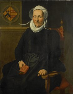 Porträt von Dirckje Tymansdr Gael, genannt van der Graft, Ehefrau von Mattheus Augustijnsz Steyn von Pieter Pietersz. (I)