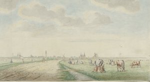 Ansicht von Kampen von der Landseite von Pieter Remmers
