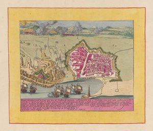 Belagerung von Barcelona, 1706 von Pieter Schenk (I)