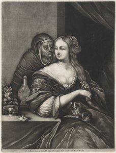 Junge Frau und eine Kupplerin von Pieter Schenk (I)