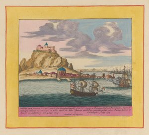 Eroberung von Gibraltar durch eine englisch-niederländische Flotte, 1704 von Pieter Schenk (I)