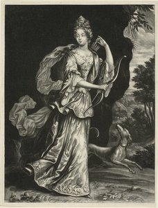 Anne Catharine Mouy, Gräfin von Broglia, als Göttin Diana von Pieter Schenk