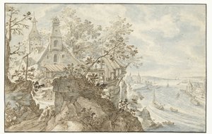 Fluss mit einer Kapelle links von Pieter Stevens (I)