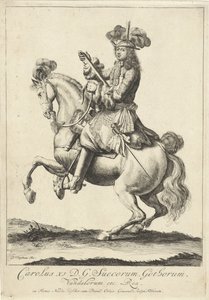 Reiterporträt von König Karl XI. von Schweden von Pieter Stevens (vermeld in 1689)