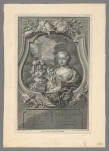 Porträt von Willem V, Prinz von Oranien-Nassau, und Carolina, Prinzessin von Oranien-Nassau