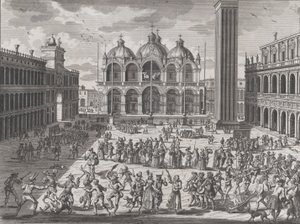 Der Karneval von Venedig, aus: Thesaurus Antiquitatum et Historiarum Italiae, Bd. IX von Pieter Van der Aa