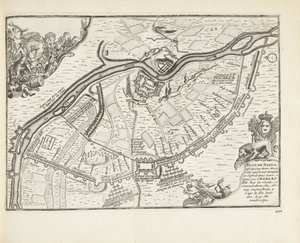 Die Belagerung und Schlacht von Narva im Jahr 1700, 1726 von Pieter Van der Aa