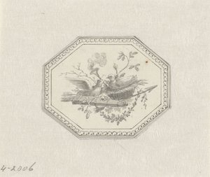 Vignette mit Stillleben mit Früchten von Pieter de Goeje