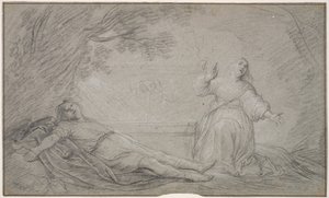Eine mythologische Szene einer Frau, die den Tod eines jungen Mannes beklagt von Pieter de Grebber