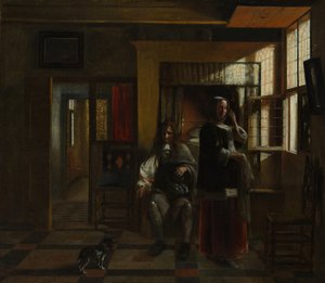 Innenraum mit einem jungen Paar, wahrscheinlich ca. 1662-65