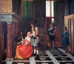 Die Kartenspieler, ca. 1663-1665 von Pieter de Hooch