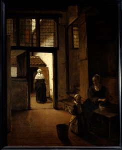 Ansicht des Hinterhofs eines niederländischen Hauses von Pieter de Hooch