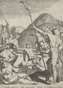 Christus wird ans Kreuz genagelt von Pieter de Jode (I)