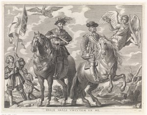 Karl V. und Ferdinand zu Pferd von Pieter de Jode (II)