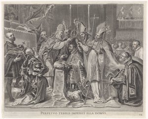 Karl V. zum Kaiser gekrönt durch den Papst von Pieter de Jode (II)