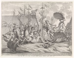 Spektakel mit dem Streitwagen des Neptun von Pieter de Jode (II)