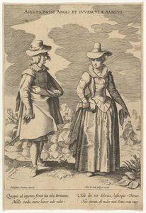 Adolescentis Angli et Iuvenculae Habitus, aus Moden verschiedener Nationen von Pieter de Jode I