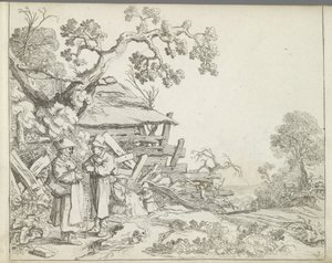 Landschaft mit einem Bauern und einer Bäuerin von Pieter de Molijn
