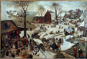 Zahlung des Zehnten oder die Volkszählung in Bethlehem von Pieter Bruegel the Elder