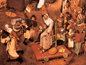 Der Kampf zwischen Karneval und Fasten von Pieter Bruegel the Elder