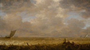 Ein flaches Meer mit Fischerbooten, ca. 1640 von Pieter the Elder Mulier