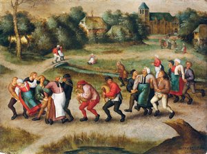 Wallfahrt der Epileptiker nach Molenbeek von Pieter the Younger Brueghel