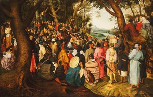Johannes der Täufer predigt in der Wildnis, ca. 1633-50 von Pieter Brueghel the Younger
