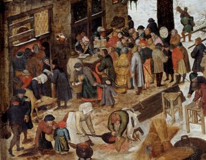 Die Zahlung des Zehnten oder die Volkszählung in Bethlehem (Detail)