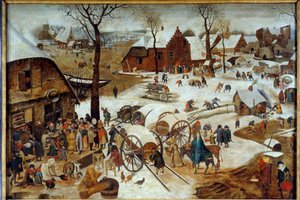 Die Zahlung des Zehnten oder die Volkszählung in Bethlehem von Pieter the Younger Brueghel